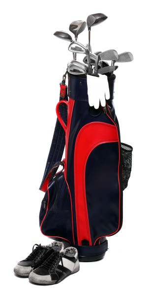 istock Two color golf clubs bag isolated on a white background. 1125451864