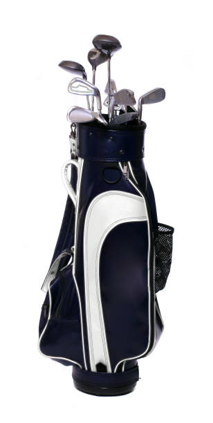 istock Two color golf clubs bag isolated on a white background. 1125452383