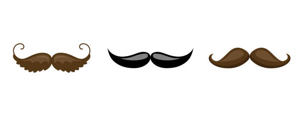 istock Mustache collection. Black silhouette of the mustache set isolated on white. Vintage engraving stylized drawing. Vector illustration - Vector. 1125456736