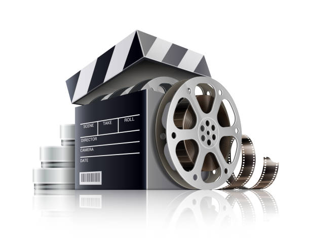 istock Cinema concept. Movie black film box. Vector illustration. 1125457426