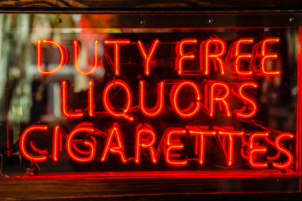 istock Duty Free Liquors Cigarettes neon sign 1125464827