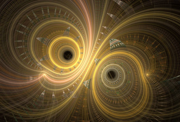 istock Abstract fractal spirals on dark background. 1125469301