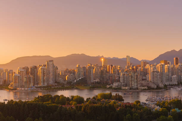 Vancouver Landscape of Vancouver in Twilight Time false creek stock pictures, royalty-free photos & images