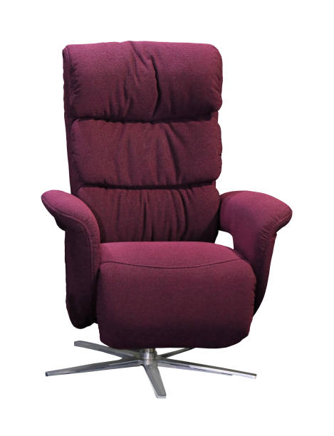 istock Purple textile armchair isolated on white 1125476611