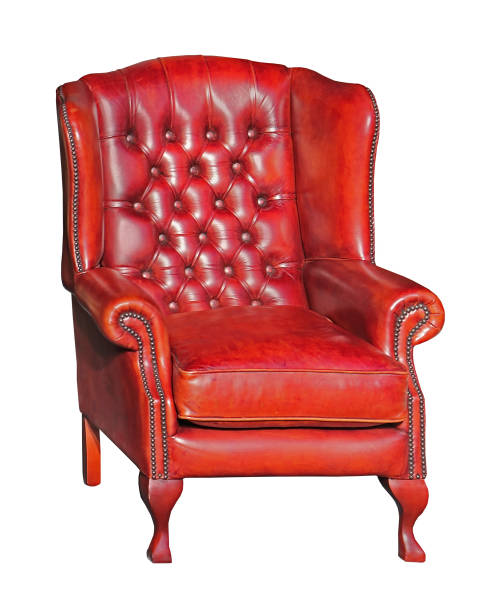 istock Vintage leather armchair on white background 1125476648