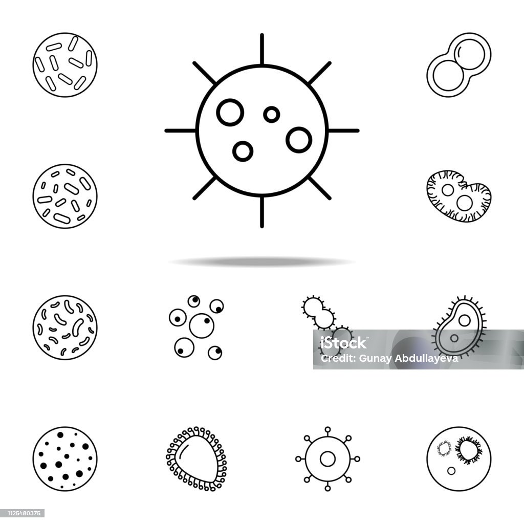 icono de virus. Set de iconos de bacterias universales para web y móvil - arte vectorial de Abstracto libre de derechos