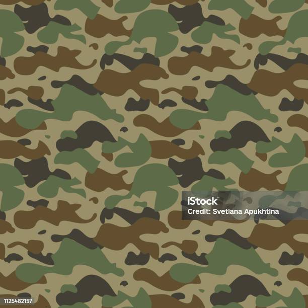 Camouflage Seamless Pattern Stock Illustration - Download Image Now - Camouflage, Camouflage Clothing, Pattern