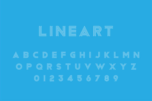 istock Line Art original font. Alphabet letters and numbers for creative design template. Flat illustration EPS10 1125485752
