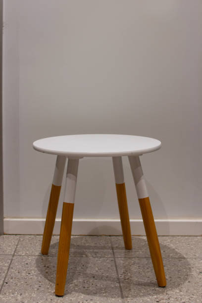 istock wooden white chair on a room 1125487178