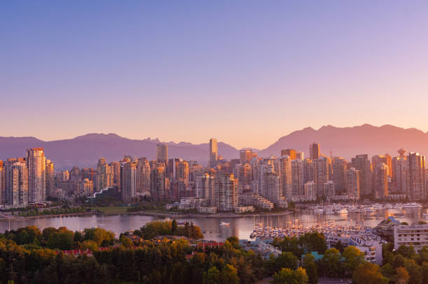 Vancouver Landscape of Vancouver in Early morning false creek stock pictures, royalty-free photos & images