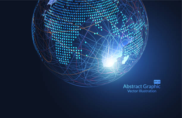 istock Global network connection. World map point and line composition concept of global business. Vector Illustration 1125491703