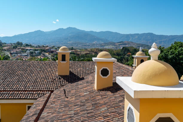 Looking over the rooftops in San Jose Costa Rica stock photo