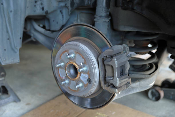 istock Disc Brakes, rotors, caliper, pads, on an automobile 1125502319