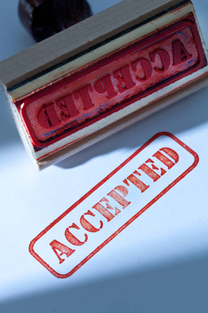 istock Acceptance Rubber Stamp of the Word ACCEPTED 1125504681