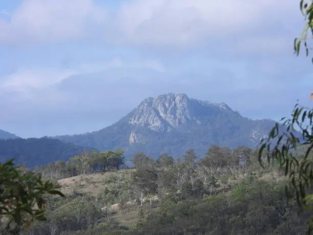 View over valley to mountain