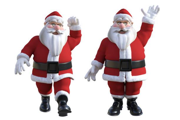 istock Big fat cute Santa Clause isolated on white, 3d render. 1125508210