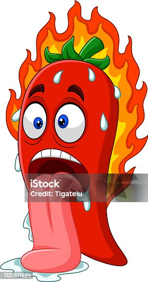 istock Cartoon chili pepper with tongue out 1125511634