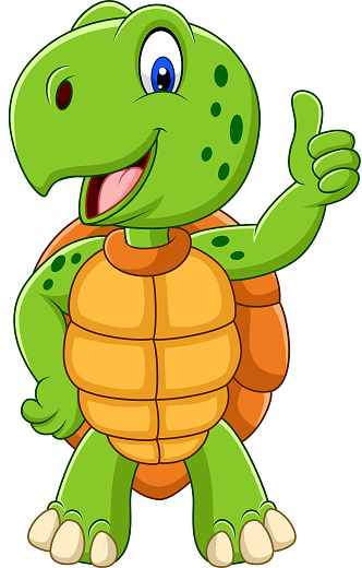 Vector illustration of Cartoon turtle giving a thumb up