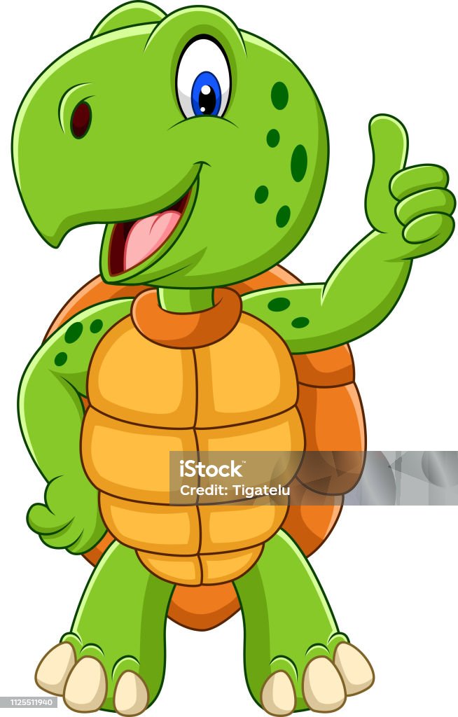 Cartoon Turtle Giving A Thumb Up Stock Illustration - Download Image Now -  Turtle, Cartoon, Standing - iStock