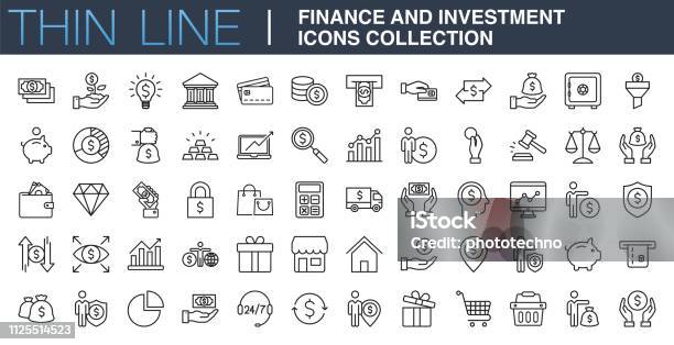 Finance Et Investissement Icons Collection Vecteurs libres de droits et plus d'images vectorielles de Icône - Icône, Finance, Affaires