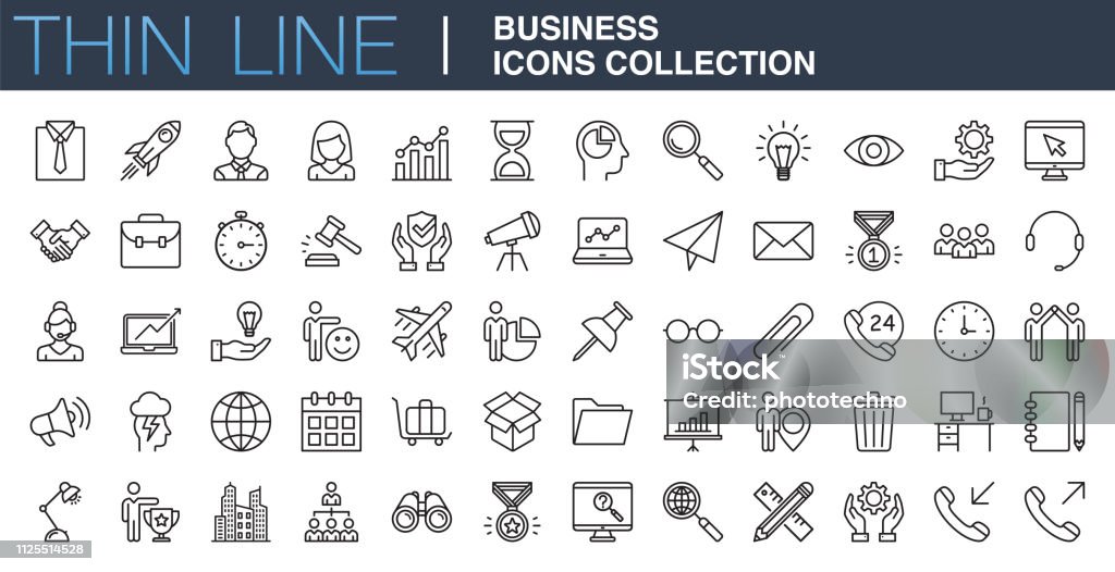 Moderna Business ikoner Collection - Royaltyfri Ikon vektorgrafik