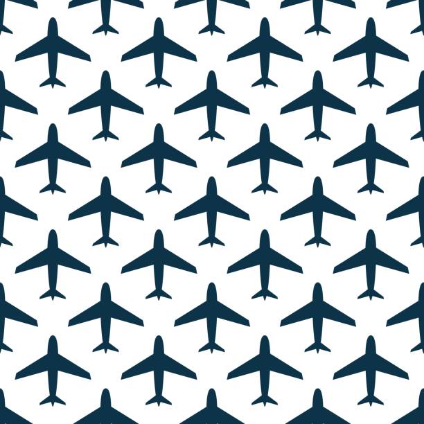 airplane, vector seamless pattern, airplane, vector seamless pattern, Editable can be used for web page backgrounds, pattern fills airplane patterns stock illustrations