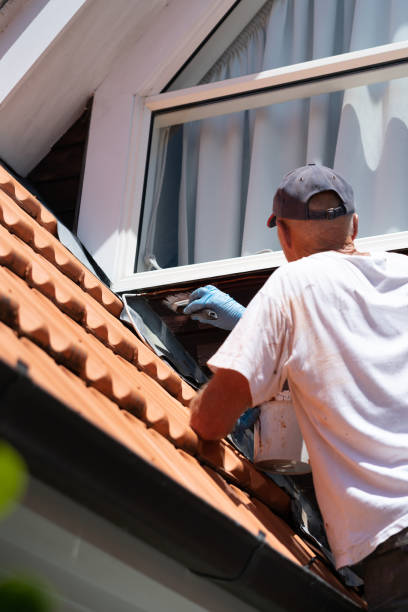 istock Senior man paints exterior cedar boards on house 1125529931