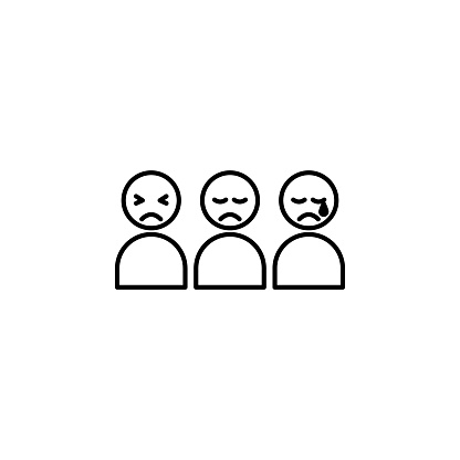 bewail, depress, sad icon. Element of social problem and refugees icon. Thin line icon for website design and development, app development. Premium icon on white background