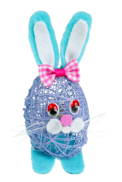 istock A  handmade sad lonely  Easter bunny girl  made of blue cotton  threads. Isolated 1125543702