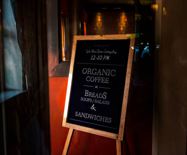 istock Wooden framed organic coffee board mockup 1125544448