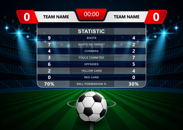 illustrations, cliparts, dessins animés et icônes de modèle de football soccer match statistiques, infographie et tableau de bord - foul play