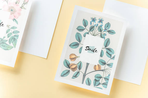 istock Floral wedding invitation card mockup 1125549487