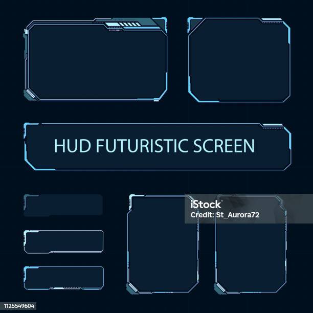Futuristic Touch Screen Of User Interface Modern Hud Control Panel High Tech Screen For Video Game Scifi Concept Design Vector Illustration Stock Illustration - Download Image Now