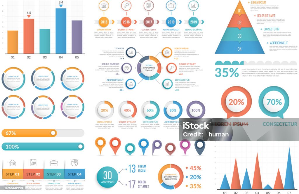 Infografik-Elemente - Lizenzfrei Informationsgrafik Vektorgrafik