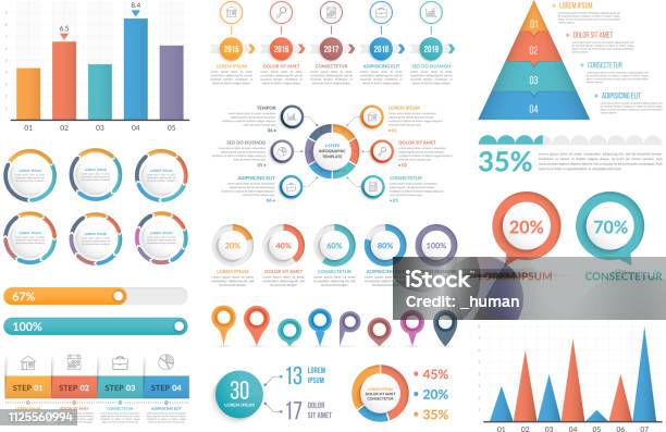 Infografikelemente Stock Vektor Art und mehr Bilder von Informationsgrafik - Informationsgrafik, Schaubild, Prozentzeichen