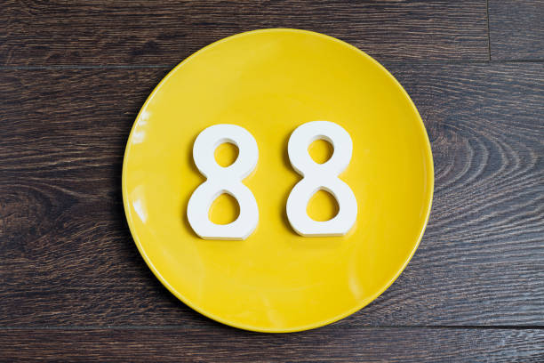 istock The number eighty-eight on the yellow plate. 1125563138