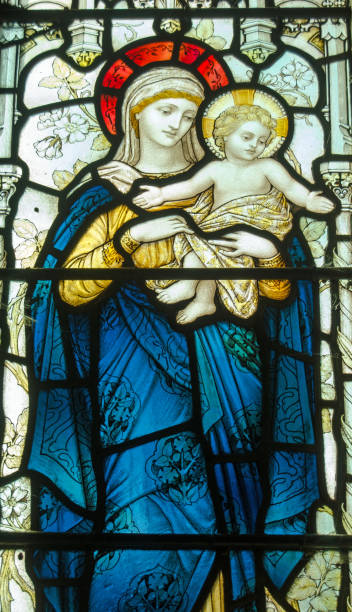 istock Madonna and Child stained glass window 1125564555