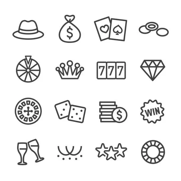 Vector illustration of Casino Icons - Line Series