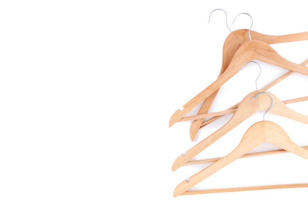 istock Wooden hangers isolated on white background 1125570347