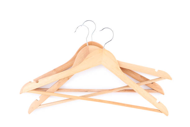 istock Wooden hangers isolated on white background 1125570461