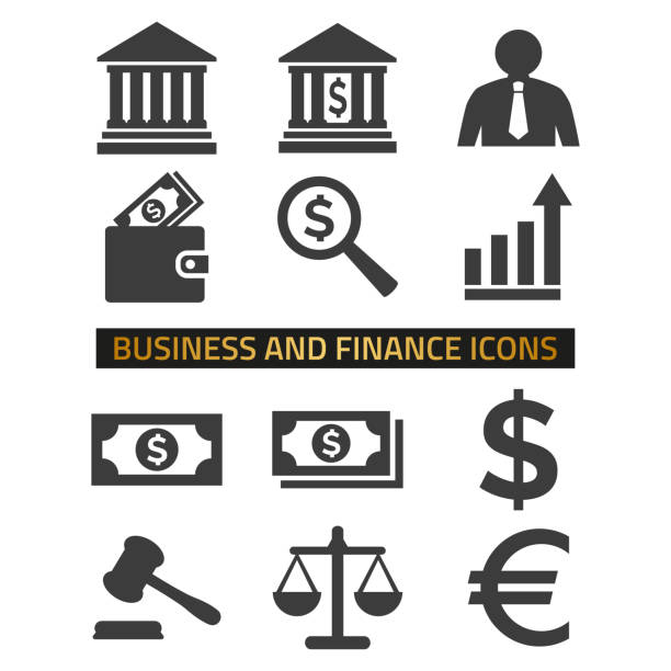 illustrazioni stock, clip art, cartoni animati e icone di tendenza di icone finanziarie impostate su sfondo bianco. - making money gold euro symbol time