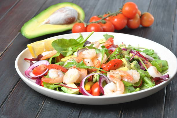 istock Avocado salad with shrimps 1125573280