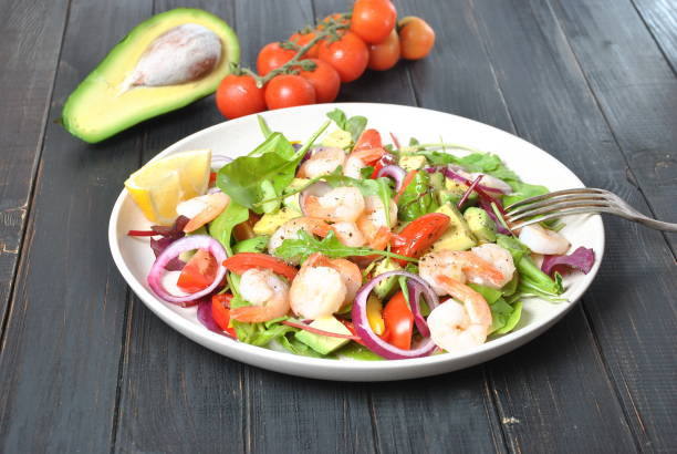 istock Avocado salad with shrimps 1125573287