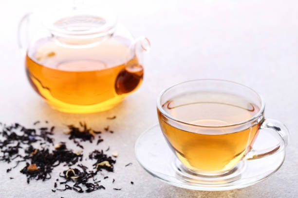 istock Cup of tea with dry leafs and teapot 1125573966