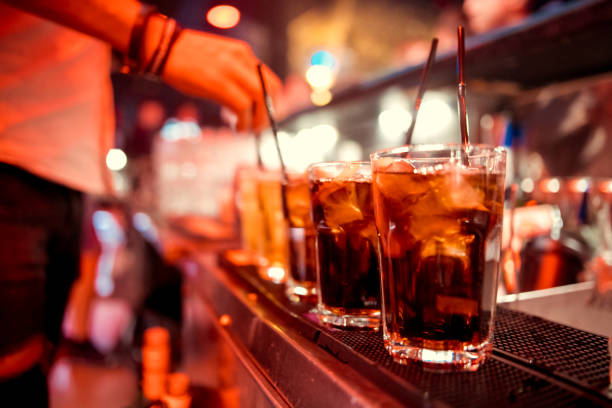 Alcohol cocktail on the bar counter