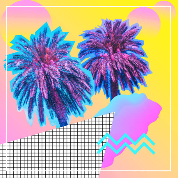 istock cutted palm trees on summer beach party 1125575579