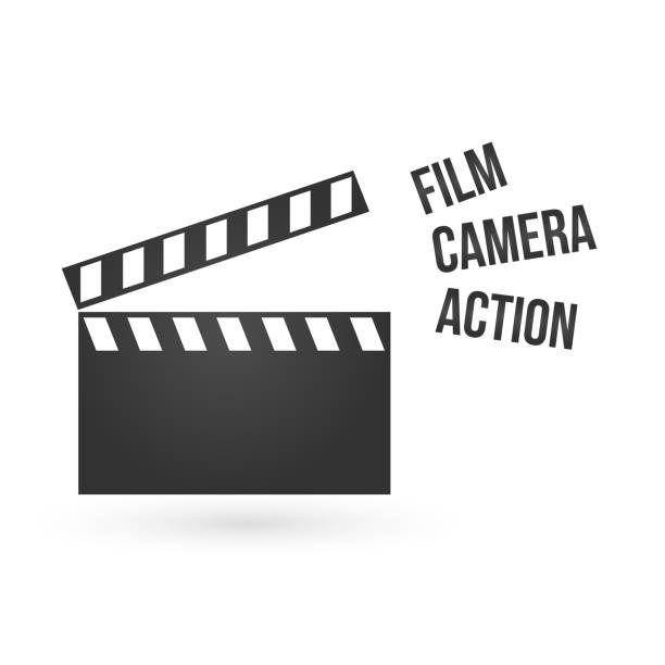 istock Vector realistic illustration of open movie clapperboard or clapper isolated on background. Black cinema slate board, device used in filmmaking and video 1125575745