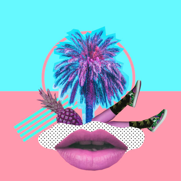 istock palm tree, woman's legs, lips  and pineapple 1125575833