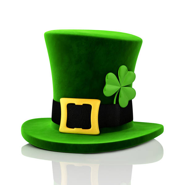 istock Green Leprechaun Hat With Clover St.Patrick's Day 3D render 1125578466