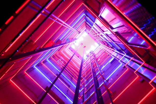 istock Illumination in a glass lift 1125580481